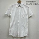 バーバリーブラックレーベル 半袖 ドレスシャツ ブラウス Shirt デザインシャツ 胸ポケット D1L17-518-01 メンズ S【USED】【古着】【中古】10137415