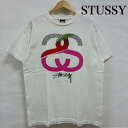 ステューシー 00's オールド SSリンク シャネルロゴ ストックロゴ フロント プリント クルーネック 半袖 Tシャツ メンズ L【USED】【古着】【中古】10137450