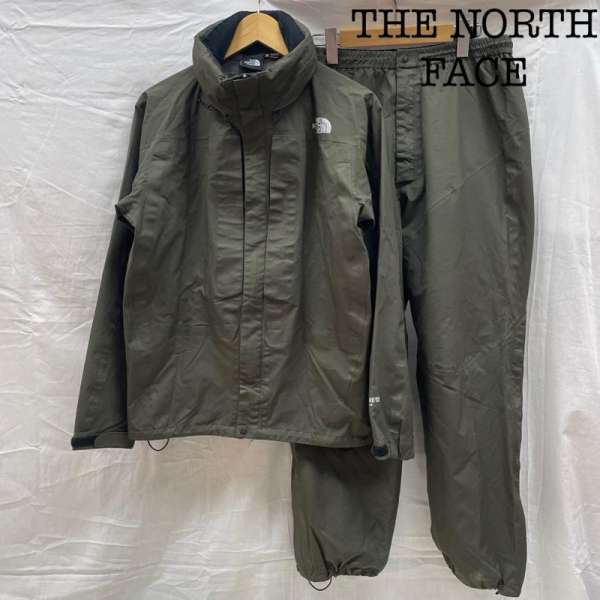 ザノースフェイス NP10911 セットアップ レインテックス プラズマ レインウェア 雨具 アウトドア オリーブ メンズ M【USED】【古着】【中古】10137554