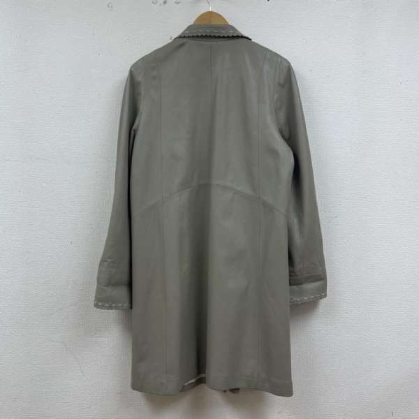 バルマン ラムレザー シングル ジャケット コート ボタン 裏地総ロゴ プリント 本革 羊革 レディース 11号【USED】【古着】【中古】10138303