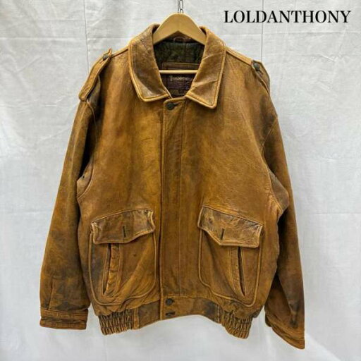レザー LOLDANTHONY A-2タイプ ラムレザー キャメルブラウン LL メンズ LL【USED】【古着】【中古】10139419 レザー LOLDANTHONY A-2タイプ ラムレザー キャメルブラウン LL メンズ LL【USED】【古着】【中古】10139419