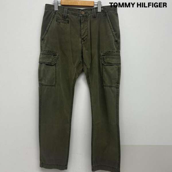 トミーヒルフィガー TOMMY HILFIGER ミリタリー カーゴパンツ 刺繍ロゴ メンズ 36インチ【USED】【古着】【中古】10140820