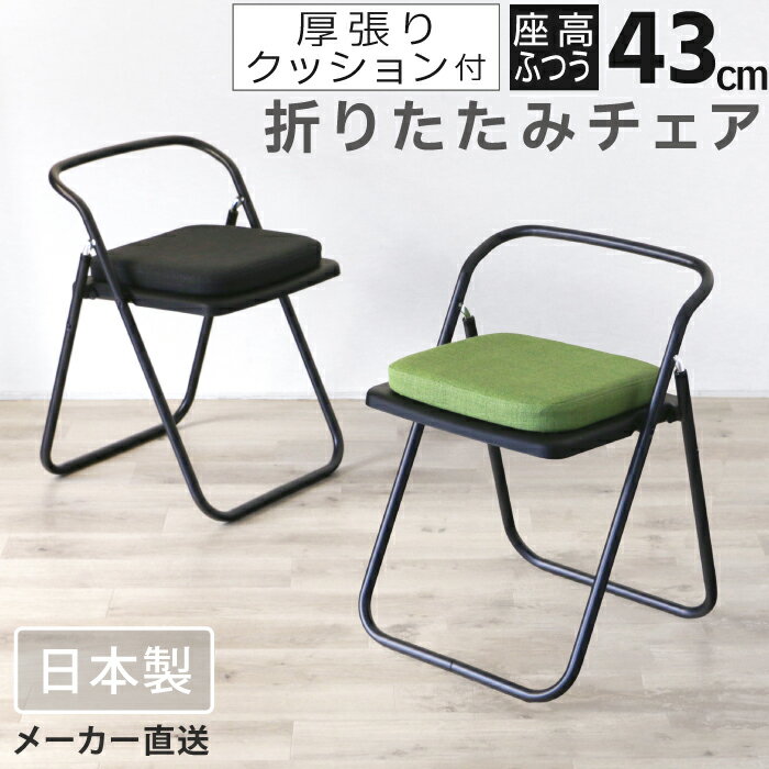 折りたたみ椅子 省スペース パイプ椅子 おりたたみ 折り畳み イス チェア いす 軽い ちょい掛け クッション付き GARDE STUDIO 【エールC】 国産...