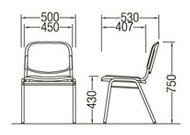 リフレッシュ・ダイニングチェア ワイド 【同色4脚】 休憩 食堂 ミーティングチェア 会議イス 会議椅子 パイプ椅子 パイプイス スチール脚 クロームメッキ 布張り 耐次亜塩素酸 耐アルコール SANKEI サンケイ CD81-CX [3]