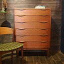 【北欧ヴィンテージ】【デンマーク】【中古】【展示店：神戸和田岬】ハイチェスト -teak high chest チーク ラージ チェスト Denmark 6段 収納 ストレージ 衣類整理 リビング 玄関 子供部屋 寝室