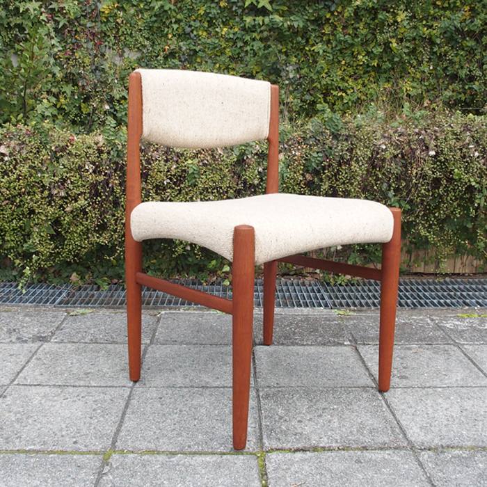   北欧ビンテージ　デンマーク　中古　ダイニングチェア　dining chair チーク　ベージュ　椅子