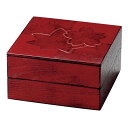 二段オードブル重 色紙春秋布張 根来 7寸 木製 重箱 2段 仕切付き 12-14903