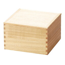 二段重 白木塗 内朱 6寸 木製 重箱 2段　11-16005