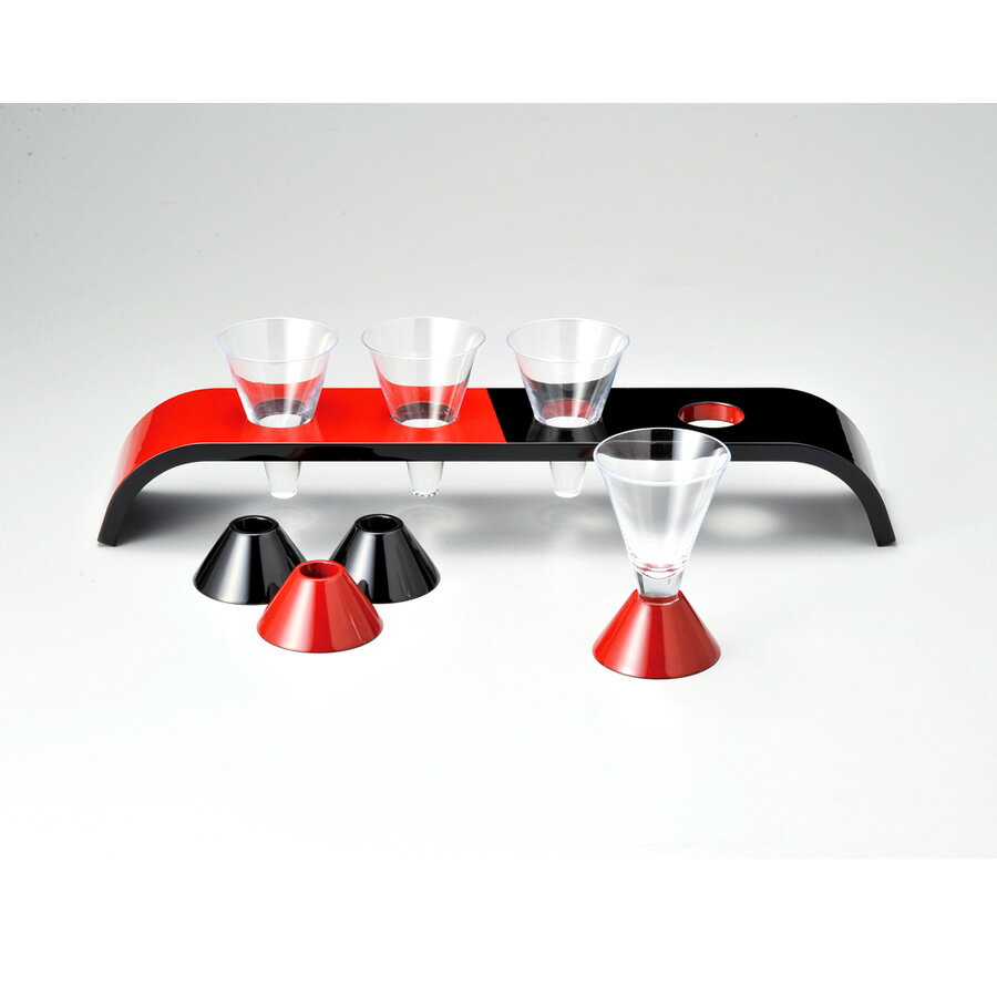 Urushiセンターアーチグラスセット 朱/黒 1セット【送料無料】 タンブラー セット 12-07703