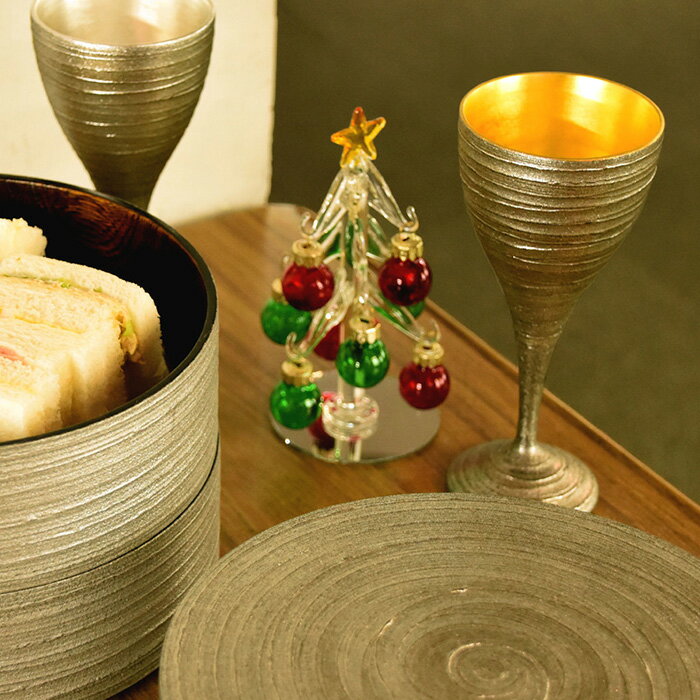 ワインペアカップ 銀さび 内金箔・銀箔 木製 ...の紹介画像3