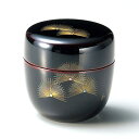 中棗 沈金寿松 溜|漆塗りの上品な茶器 お茶道具 漆器 12-16008
