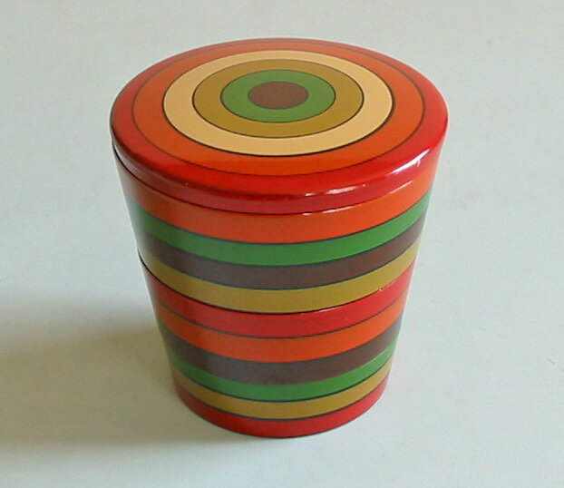 入れ子三段珍味重 独楽文様|モダンでカラフルなミニ重箱/小重/小物入れ 食卓の小物 漆器 FC25-10