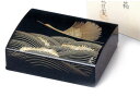 名刺箱(大)沈金 波に鶴 黒 12-12307