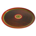 お盆 丸盆 独楽文様 尺一|木製漆塗りのトレイ 和食器 漆器 FC4-17