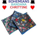 BohemianS (ボヘミアンズ) バンダナCHRISTINE（クリスティーヌ）ボヘミアンズ カラフルな小さな花がいっぱいですオリジナルデザイン柄 オリジナルのガーゼ素材 メンズ レディース問わず使って頂けます！日本製