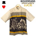 Bohemians (ボヘミアンズ)オープンカラー半袖シャツ LUCIE（ルーシー）オープンカラーが夏らしい！コットンリネンのオリジナル素材ですボヘミアンズらしい大胆デザインです日本製