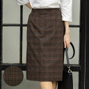 タイトスカート チェック柄 ウエストゴム ストレッチ レディース 事務服 オフィス 制服 秋 冬 秋冬 2024AW