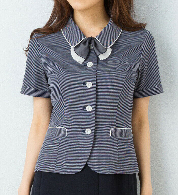 涼しいを実感できるリボンオーバーブラウス レディース 事務服 オフィス制服 YAGI UNILADY 2018SS