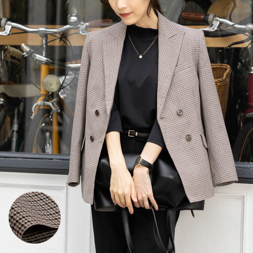 ジャケット チェック柄 レディース 事務服 オフィス 制服 秋 冬 秋冬 ウール ストレッチ 2024AW ジャケット チェック柄 レディース 事務服 オフィス 制服 秋 冬 秋冬 ウール ストレッチ 2024AW