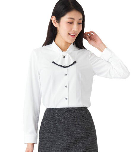 大人かわいいデザイン!360°ストレッチの快適長袖ブラウス レディース 事務服 オフィス制服 大人かわいいデザイン!360°ストレッチの快適長袖ブラウス レディース 事務服 オフィス制服