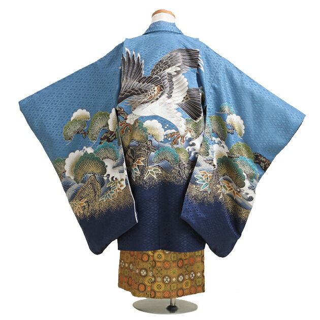 七五三 男の子 5歳 お着付けラクラク！ 753 レンタル 羽織袴 フルセット 七五三 衣装 卒園式 結婚式 男の子 七五三 着物 5歳 七五三レンタル 着物レンタル 753 年中 年少 送料無料 ブルー色 139 【レンタル】 2