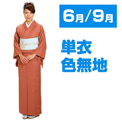 【色無地 単衣 レンタル】6月・9月 夏用〔高級正絹〕 レンガ色 色無地 単衣色無地 お茶会 入学式 卒業..