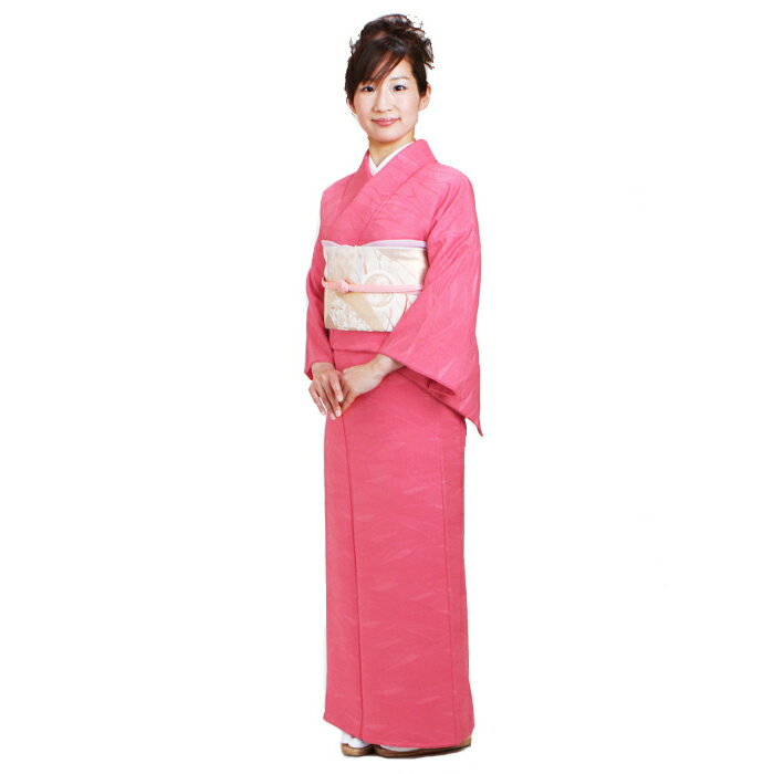 【色無地 レンタル 袷】〔10月〜5月向け〕色無地 正絹 一ツ紋 ピンク色 色無地 着物 お茶会 入学式 卒業式 結納 七五三 お宮参り 色無地 レンタル 【往復送料無料】NT-33【レンタル】