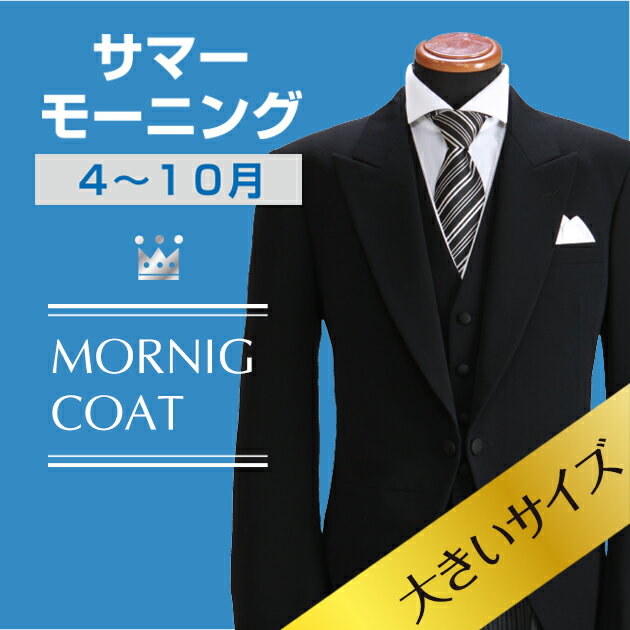 サマー モーニング レンタル フルセットレンタル LL 3L K体 ビッグサイズ 夏 モーニング 海外挙式 礼服 メンズ 貸衣装 結婚式 モーニング黒留袖レンタル NT-s01big あす楽対応 往復送料無料 【レンタル】