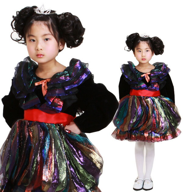 &nbsp; ［子供用　プチドレス］ ●サイズ ：5〜7才（身長110cm〜120cm）/ウエスト：62cm/着丈：55cm ●カラー ：黒マーブル ●デザイン ：長袖・バルーンスカート ●素材 ：ベルベット・オーガン ※モデルの髪飾りはイメージとなります。商品には含まれません。 ※身長は目安になります。サイズなどについて詳しくは「貸衣装ネット便」までお気軽にお問い合わせ下さい。 ●TEL:06-4307-3737 ●メール：kashiisyou-nb@bbhamada.com ※商品の色につきましては、お客様のご覧になられますパソコン機器及びモニタなどの違いにより実際の商品素材の色と多少相違する場合もありますのでご了承下さい。