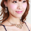 【ネックレス&イヤリング-レンタル】ウェディング アクセサリー ゴールド ウェディング ウエディング 結婚式 ウェディングドレス アクセサリー ウェディングアク...