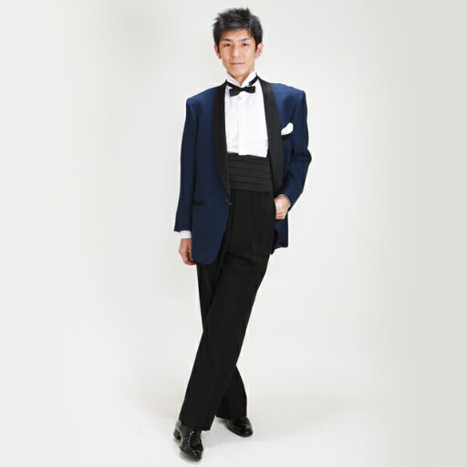 メンズタキシード【タキシード レンタル】L・XLサイズ/175cm?185cm/紺 タキシード 結婚式 スーツ パーティー 宴会 二次会 船上パーティ 司会 NT-455【往復送料無料】【レンタル】