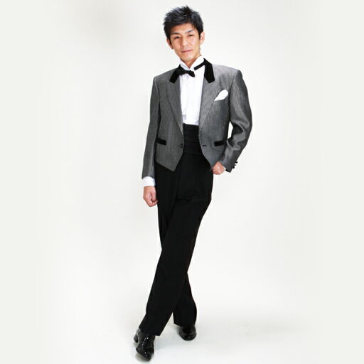 メンズタキシード【スペンサー タキシード レンタル】L・XLサイズ/170cm〜182cm/グレーストライプ 結婚式 スーツ パーティー 宴会 二次会 船上パーティ クルージング NT-87SJ 【往復送料無料】【レンタル】