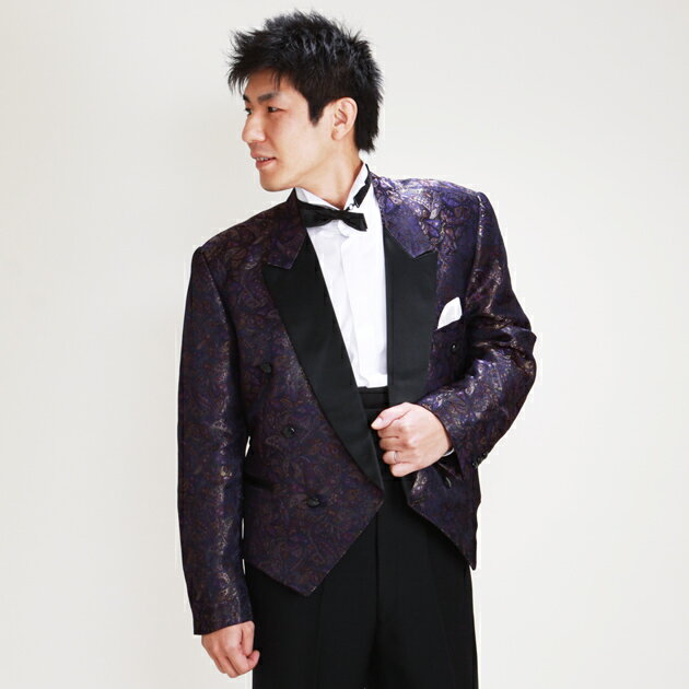 メンズタキシード【スペンサー タキシード レンタル】L・XLサイズ/175cm〜185cm/パープル 結婚式 スーツ パーティー 宴会 二次会 船上パーティ クルージング NT-MS024C【往復送料無料】【レンタル】