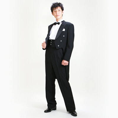 【黒エンビ レンタル】タキシード レンタル 新郎 燕尾服 レンタルタキシード 結婚式 スーツ 貸衣装 tuxedo 二次会 NT-001【往復送料無料】【レンタル】 - Image 2
