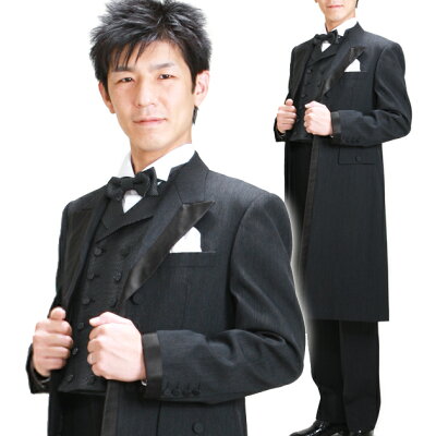 【菊池武雄グレーフロックコート レンタル】タキシード レンタル 新郎 タキシードレンタル 結婚式 スーツ 貸衣装 キクチタケオ tuxedo 二次会 NT-017【往復送料無料】【レンタル】 - Image 1