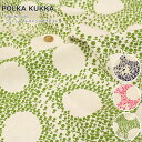 『POLKA KUKKA≪ポルカクッカ≫』コットンリネンキャンバスプリント素材コットン85％リネン15％生地幅：約108cm北欧/花柄/綿麻/モノトーン/キッズ/大人/ハンドメイド/生地/小物/バッグ/インテリア/