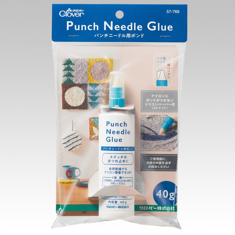 『Punch Needle Glue《パンチニードル用ボンド》』種類：水性形接着剤成分：ウレタン・アクリル樹脂50%、水50%内容量：40g