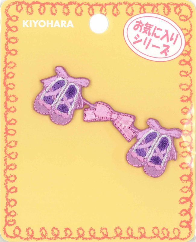 【お気に入りシリーズ♪】『トゥシューズ』連続ワッペン≪1枚入り≫（アイロン接着）