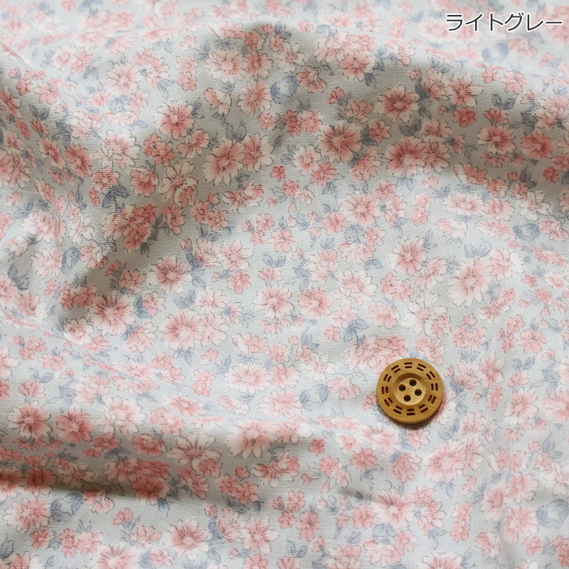 『ベイグリーフローラル』コットン100％ふわふわやわらかWガーゼプリント素材：コ...