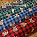 『Teddy Bear Check≪テディベアチェック≫』コットン100%フランネル起毛プリント素材:コットン100% 生地幅:約108cm秋冬/クマ/女の子/キッズ/大人/綿/ウェアー/小物/インテリア/ハンドメイド/手作り/