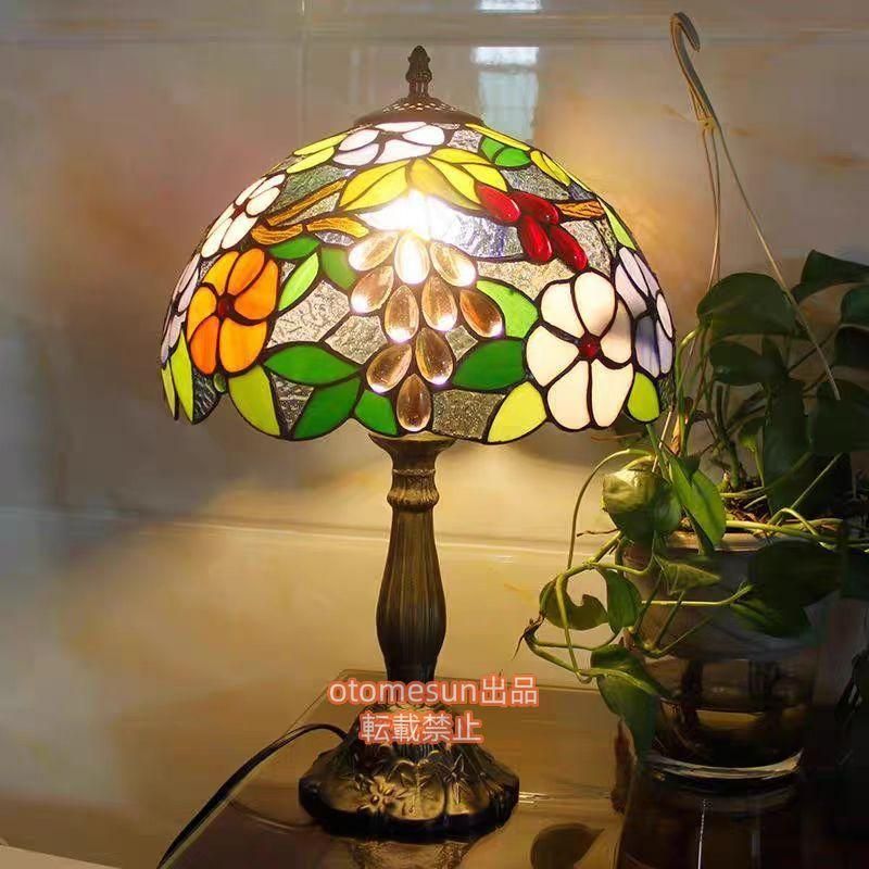 Orchid Lamps - 期間限定500円クーポン ステンドグラスランプ 卓上 ステンドグラスランプ ステンドグラス テーブルランプ おしゃれ ライト LED アンティーク レトロ 北欧 家庭用 業務用 収納便利