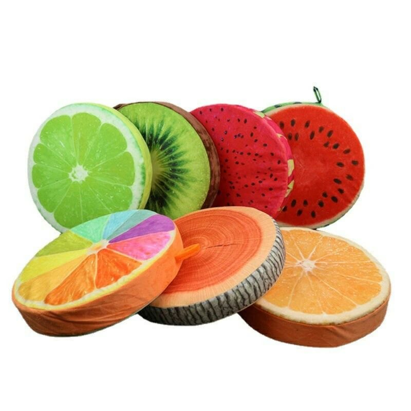 39*39*7.5CM 座布団 クッション 輪切り 切り株 フルーツ リアルプリント クッション 果物 丸太 リアル..