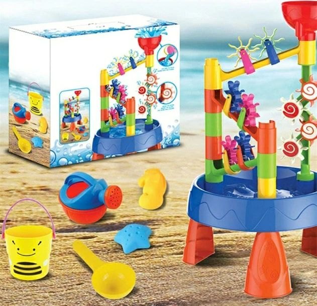 水遊び テーブル 水遊び台 ウォーターテーブル 脚付き お風呂おもちゃ シャワーおもちゃ 夏 水車 砂遊び 水遊び台