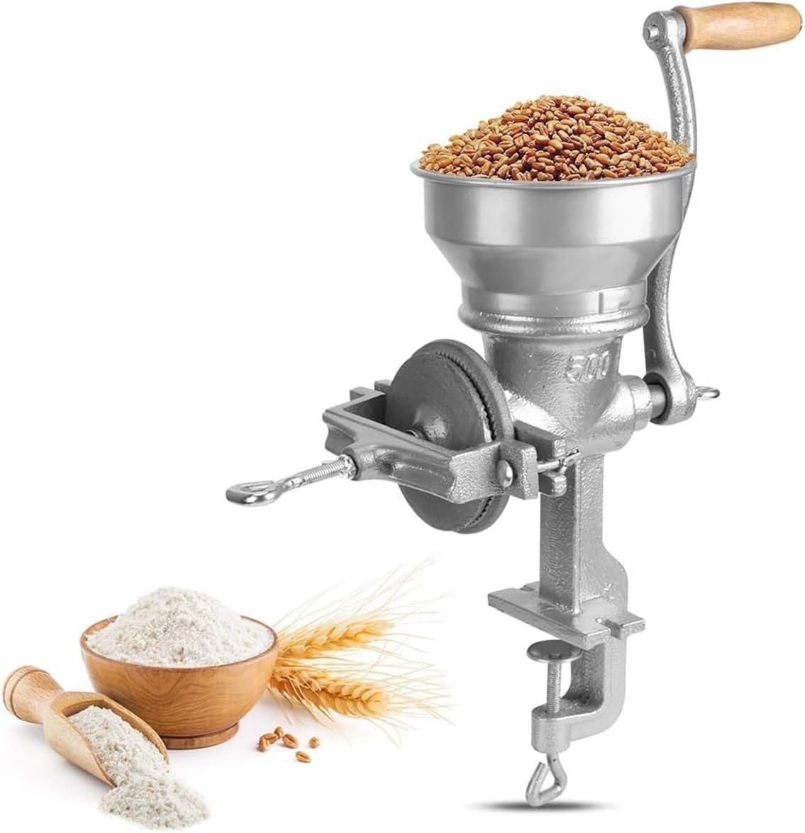 手挽き穀物製粉機 手動粉砕機 家庭用 DIY 卓上型 小型 トウモロコシ、コーヒー、ごま、小豆、大豆、米..