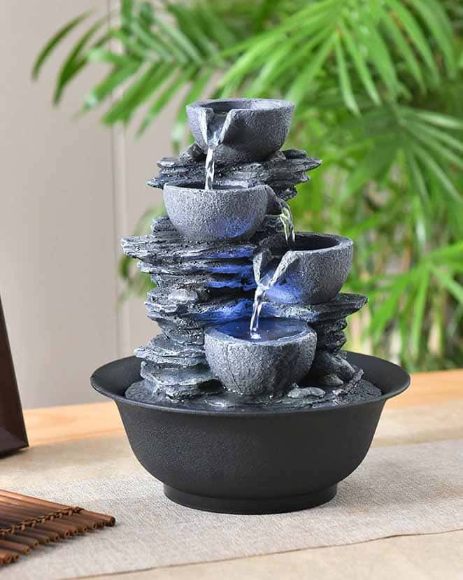 【ポイント 5倍UP !】流水装飾 噴水デスクトップ 禅 屋内 噴水滝 風水 3層 インテリア おしゃれ 置き物..