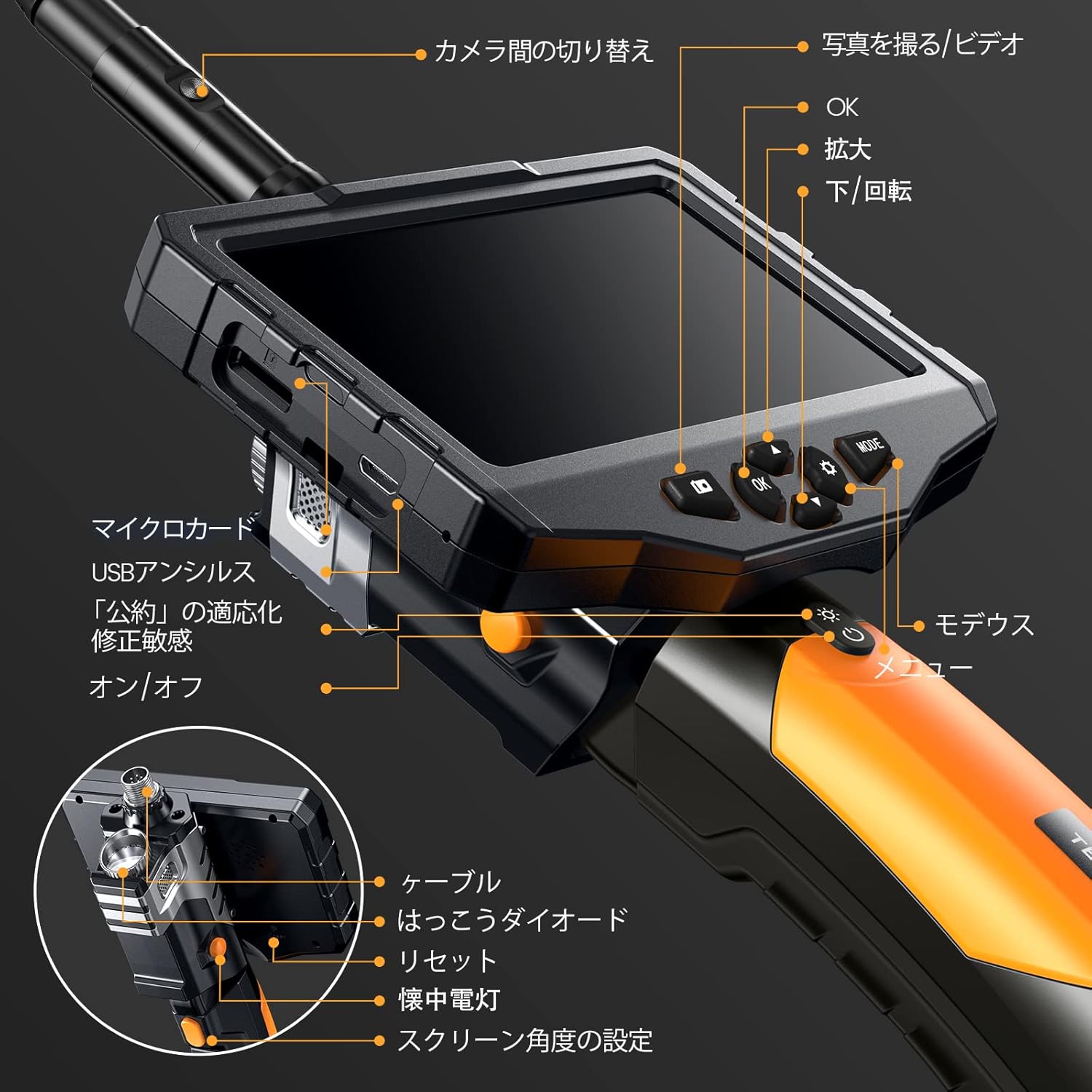 Teslong ファイバースコープ NTS300D8DL3 直径8mm ケーブル長3m