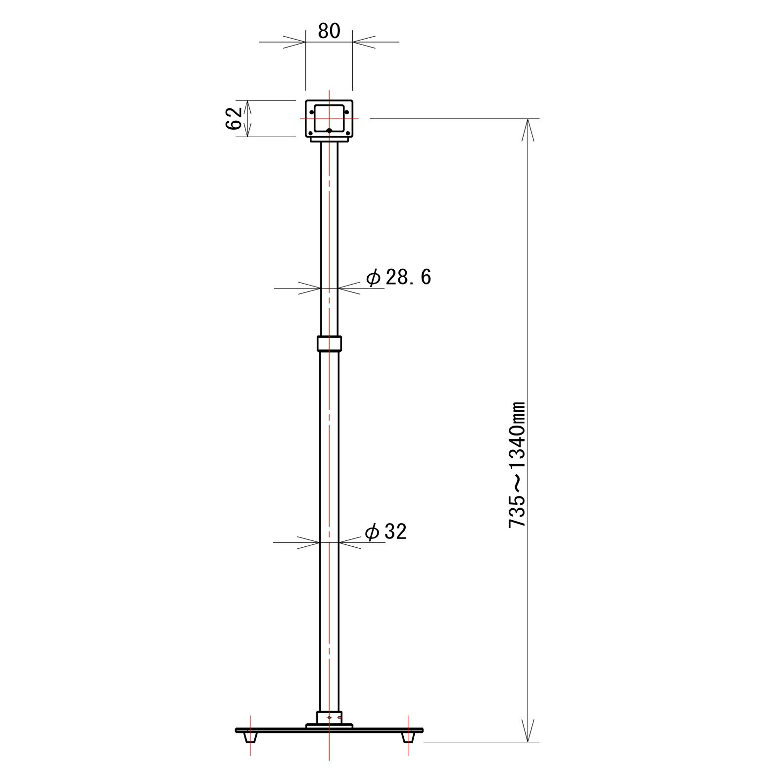 伸縮可能な顔認証端末用スタンドSmileOkay-STAND-L