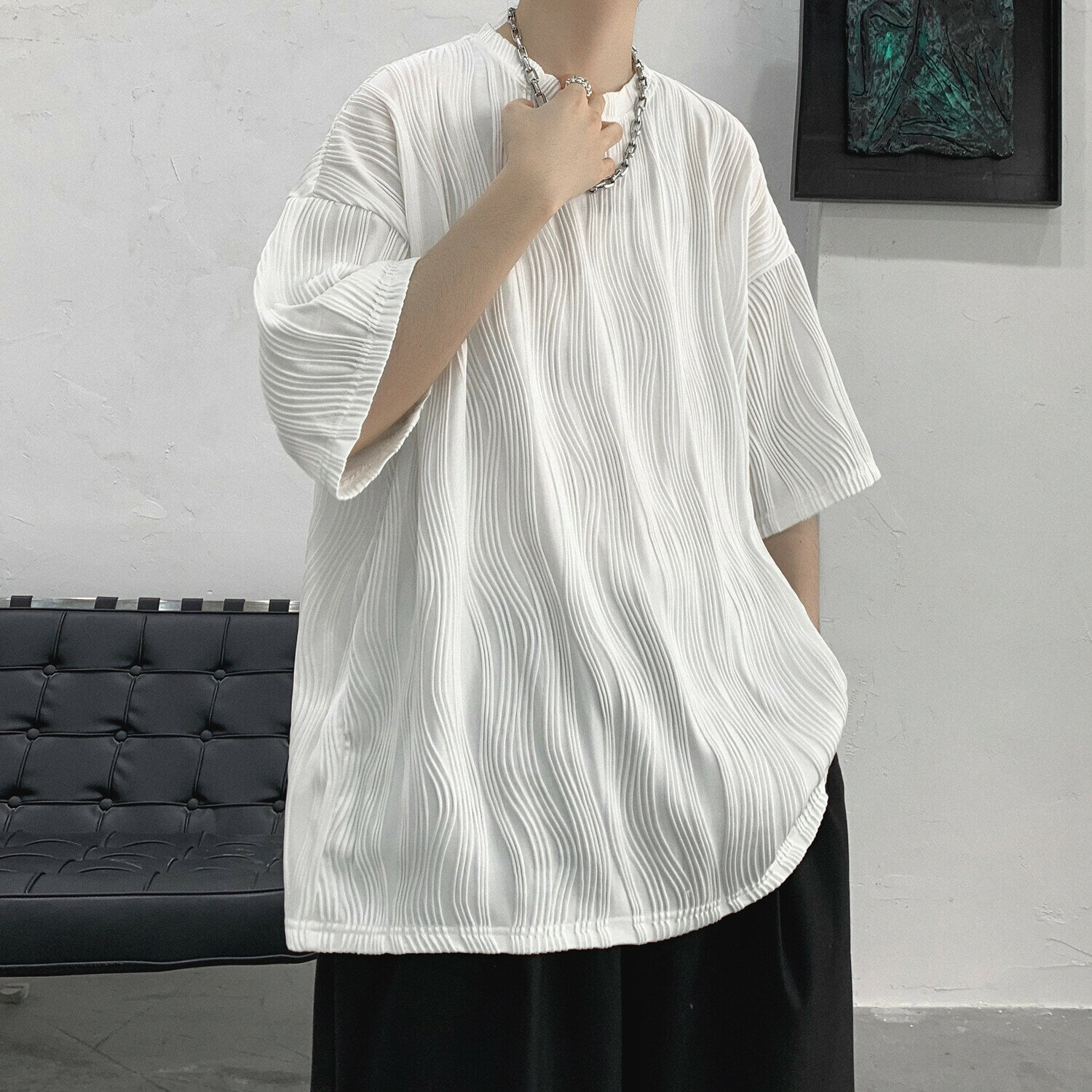 Rakuten - 五分袖 Tシャツ 無地 ゆったり メンズ ファッション tbq909