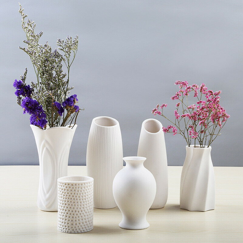 樂天商城 - 白い花瓶/モダンなミニマリストの花 陶磁器のドライフラワー花瓶 tbq702