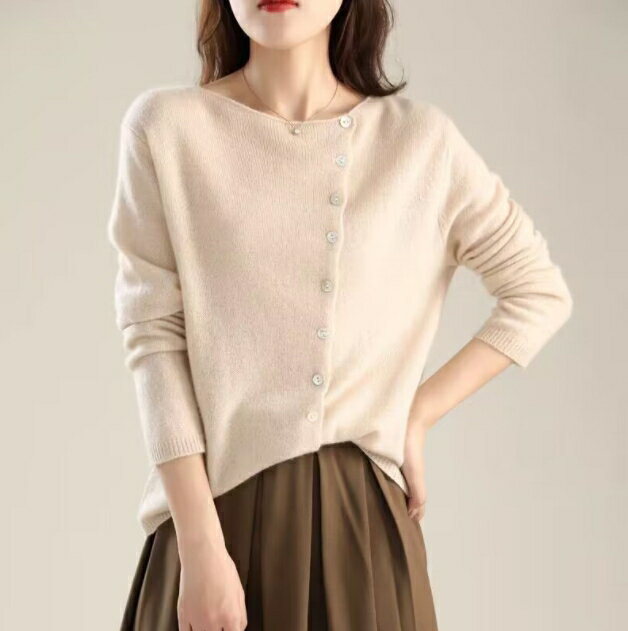 樂天商城 - ☆新品Fサイズ 春 上品 可愛い 大人気 優しい ウールカシミヤ混 ニットトップス ニットカーディガン tbq715